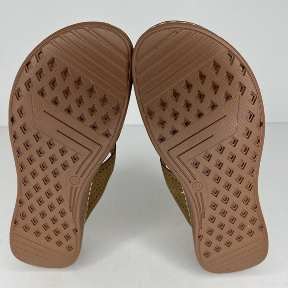Atalina SuedeLook Comfort Feel Sandals Womens Size 9.5 EU 41 Tan Wedge Heels - Picture 8 of 9